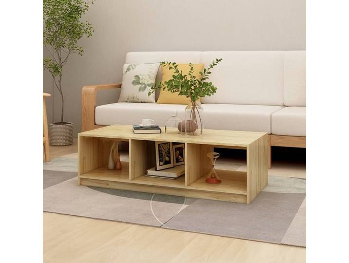 furnicato Couchtisch Moderner aus massivem Kiefernholz 110x50x34 cm natur (1-St)
