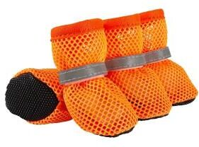 Uplifted Finds 4PCS Summer Dog Shoes Breathable Anti Slip Wear Resistant Outdoor Boots For Small Dogs orange l