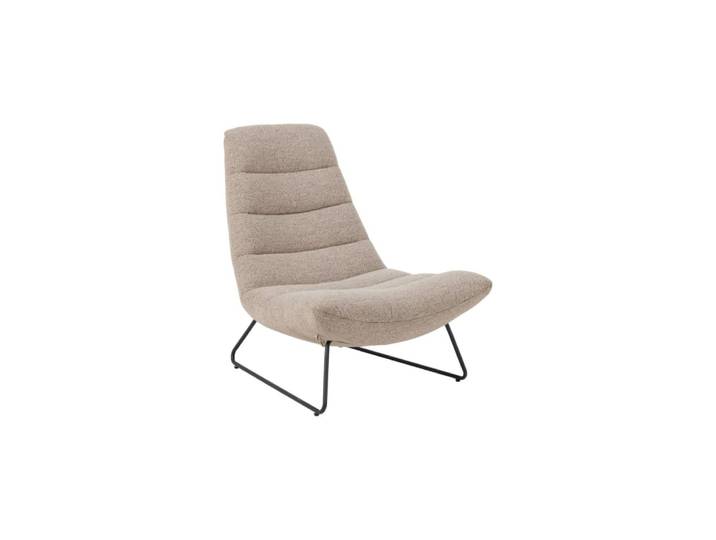 Fauteuil lounge en tissu bouclette beige