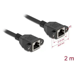 DELOCK Verlängerungskabel S/FTP RJ45 BU -> BU Cat6A 2.00m sw