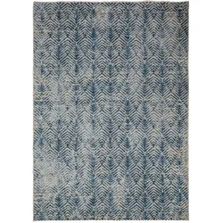 KURZFLORTEPPICH CROAL, Chevron, Natur-Blau, 160 x 230 cm