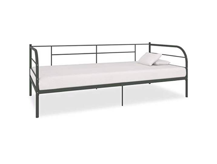 YNGBHFNOP Metall Tagesbett Schlafsofa Gäste Übernachtung Grau 90x200 cm Tagesbett-Rahmen Grau Metall 90x200 cm Gästebett Sofabett Stabil Schlafsofa mit Lattenrost