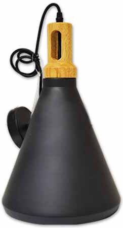 V-Tac Portalampada Pendente 1mt E27 Elegant Stylish Ф250mm - Mod. Vt-7525 Sku 3762 - Legno Nero
