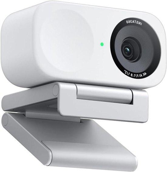 Insta360 4K Webcam met AI Ruisfiltering en 1/2" Sensor - Wit