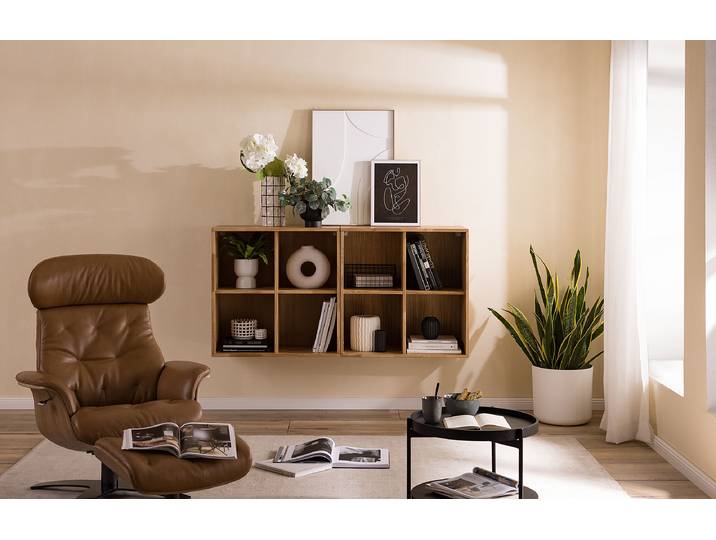 Massives Regal 74 cm Massivholz Wildeiche, geölt Braun 74 x 148 x 35cm