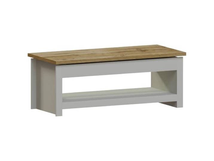 Vida Designs Arlington Couchtisch mit verschiebbarer Tischplatte, Holzwerkstoff, Grau/Eiche, H 40.5 x W 105 x D 47 Cm