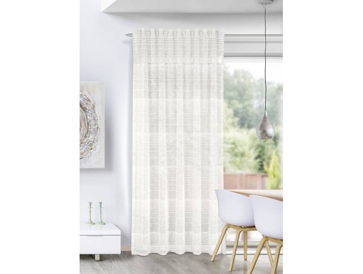Gardine HOMING Dürer Gr. 1, weiss (weiß), B:135cm H:245cm, Polyester, Gardinen, Gardine, Fertigschal