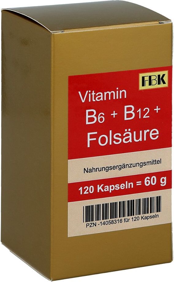 FBK-Pharma Vitamin B6+b12+folsäure Kapseln 120stk