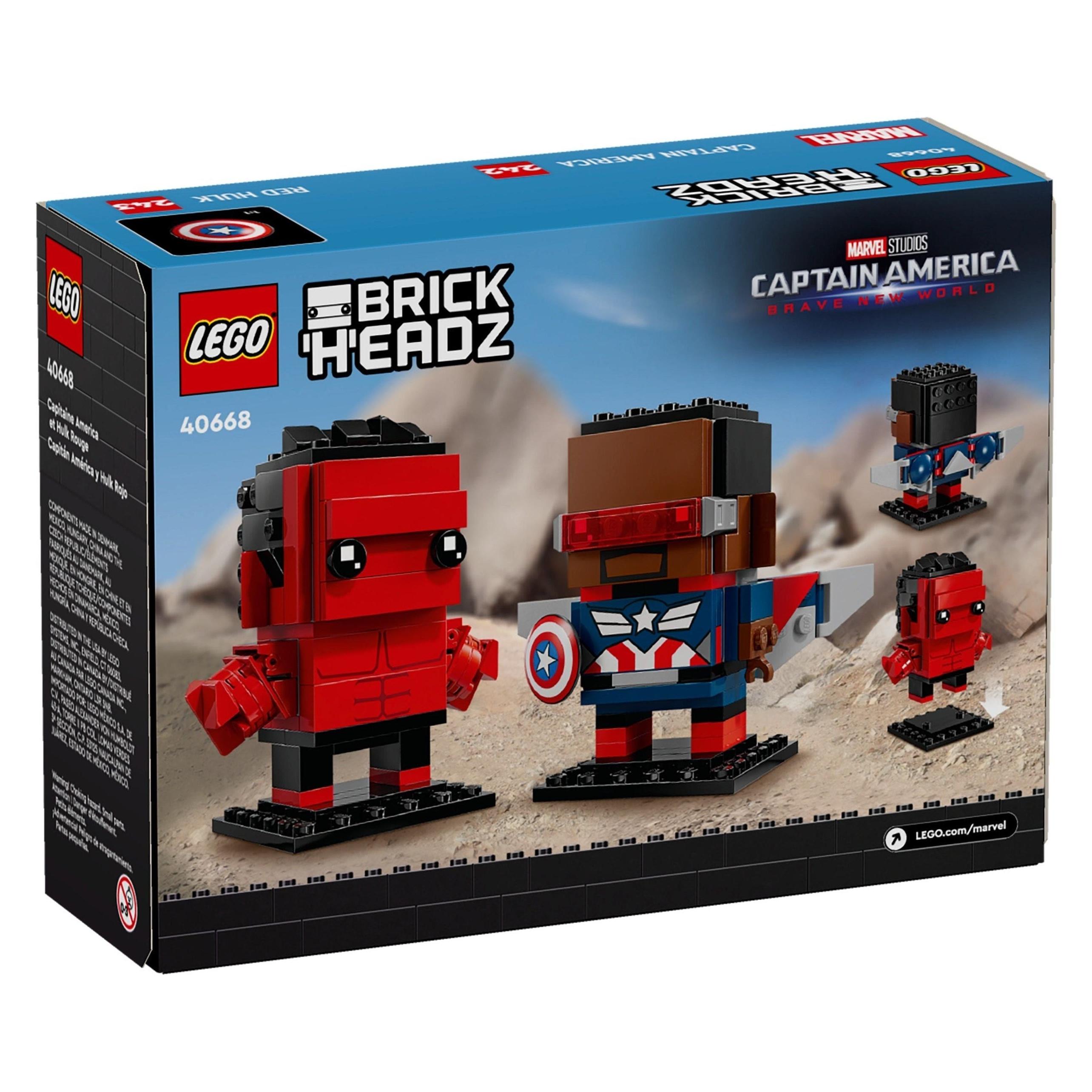 LEGO BrickHeadz Super Heroes Captain America & Red Hulk (40668, LEGO Brickheadz) (40668)