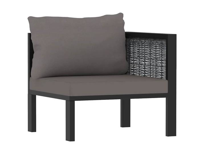 vidaXL Sofa-Eckelement mit Linker Armlehne Poly Rattan Anthrazit