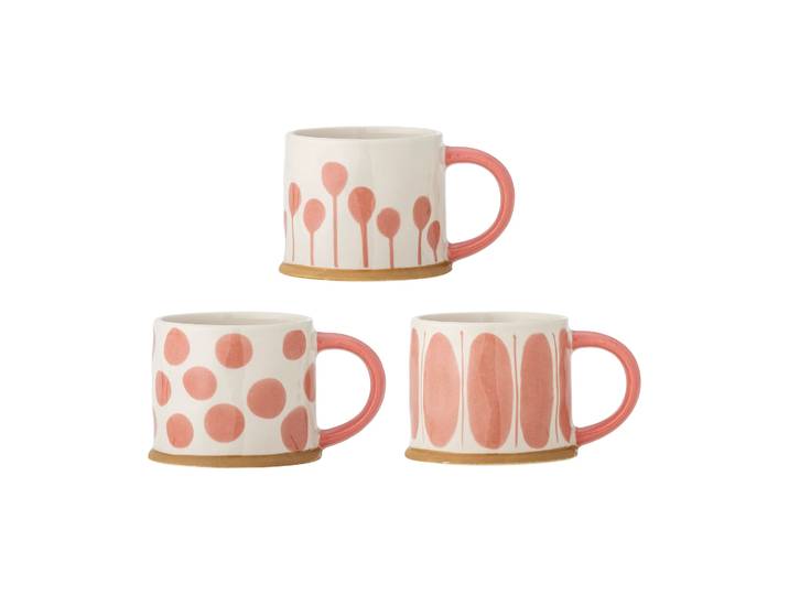 Bloomingville Mug Linora 45 cl, pack de 3 Rose
