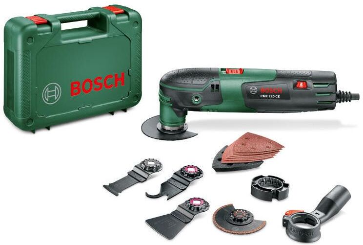 Elektro-Multifunktionswerkzeug BOSCH "PMF 220 CE", grün, Multifunktionswerkzeug-Maschinen, Elektro-Multifunktionswerkzeug, Funktionen: Schaben, Sägen, Schleifen, Fräsen, Trennen grün Einheitsgröße