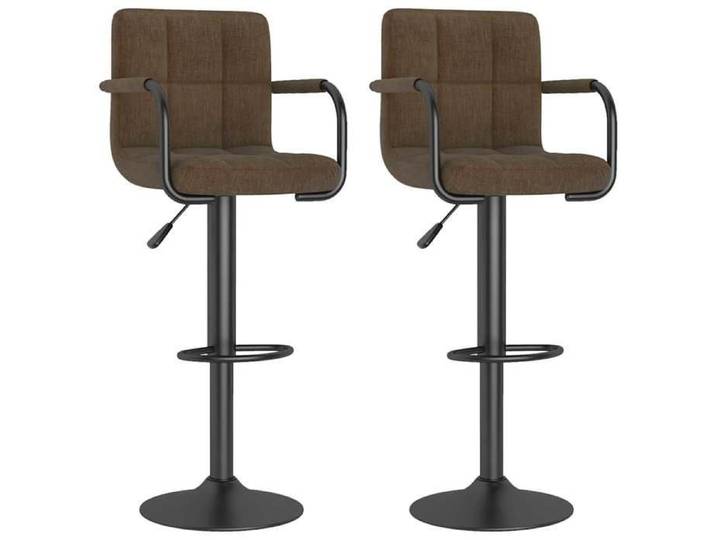 NEW Tabourets de bar lot de 2 marron tissu siège ergonomique _43074
