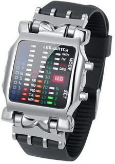 Inspired Living Crab Binary LED Watch For Men Creative Waterproof Digital Timepiece black silver