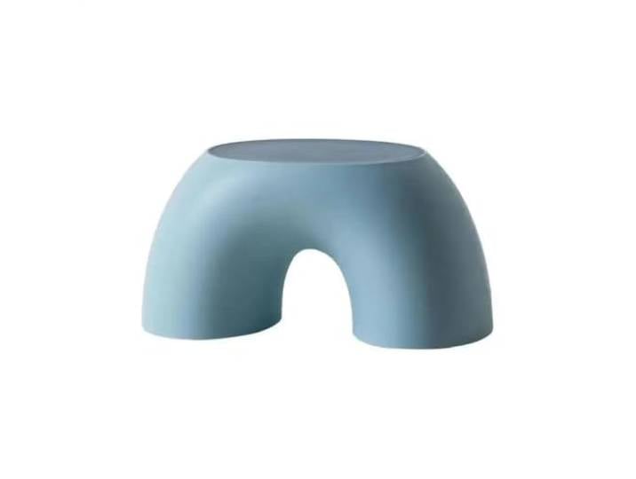 QAUUCP Fußhocker für Wohnzimmer Niedriger Kinderhocker „Rainbow“ Verdickte Kunststoffharz langlebige Fußstütze Schuh Putting Sitzbrett Home Schlafsaal Möbel(Ring stool-blue)