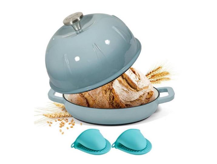 LuxusKollektion Schmortopf Gusseisen Brottopf 5,35L Meersalzblau