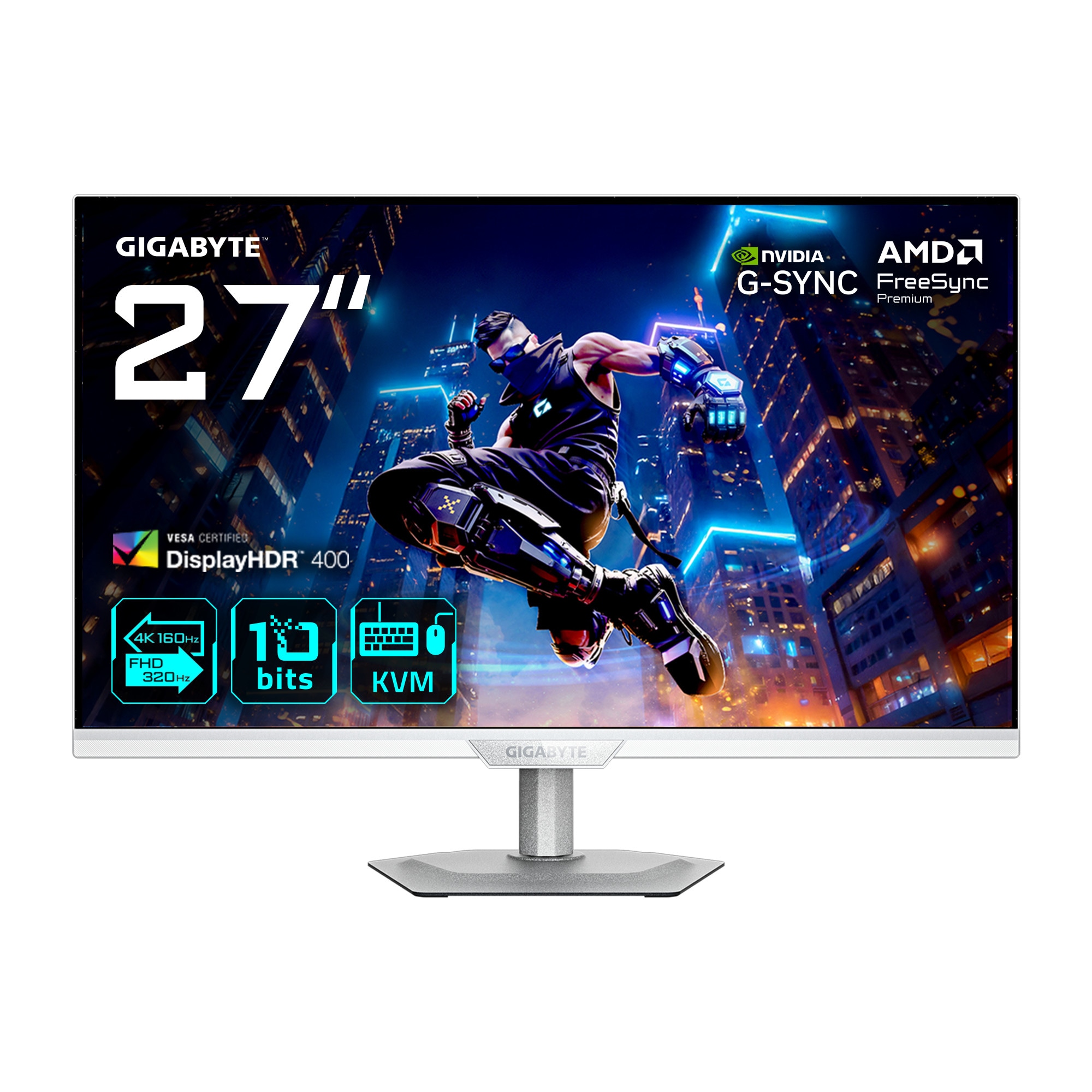 GIGABYTE M27UP ICE 27 Zoll 4K (UHD) DualMode Fast IPS LED 16:9 160 Hz Gaming Monitor