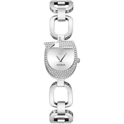 Quarzuhr GUESS "GIA", silber (silberfarben), Armbanduhren, Damen, Quarzuhr, Armbanduhr, Damenuhr