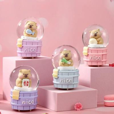 Inspire Select Luminous Capybara Crystal Ball Ornament Cute Animal LED Desk Decor For Home & Gifts 2 1pcs small