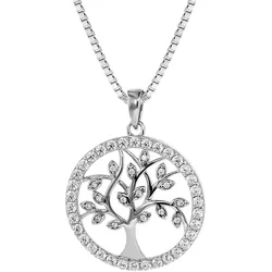 trendor 08544 Lebensbaum Anhänger mit Venezianer Kette 925 Silber, 45 cm
