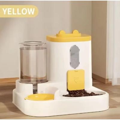 Inspire Curations PurrFlow 2 in 1 Automatic Cat Feeder & Water Dispenser Automatic Cat Feeder With Integrated Water Bowl yellow