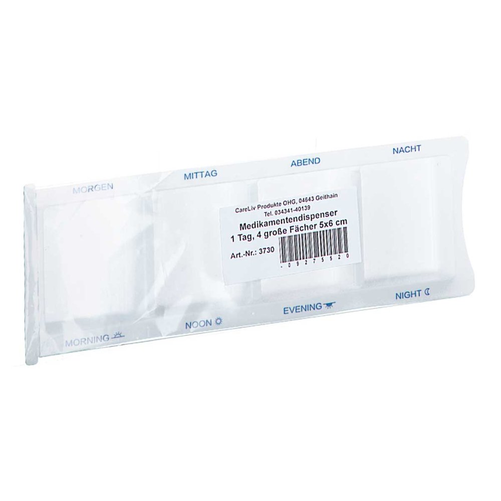 Careliv Produkte OHG Medikamenten Dispenser 1 Tag 4 gros.Fäch.5x6cm 09275520