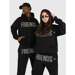 VLONE Friends Rhinestone Sweatjacke silver Gr. S