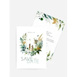 Save the Date Karten selbst gestalten mit Spruch und Fotos im Onlinedesigner bei Meine-Kartenmanufaktur.de
