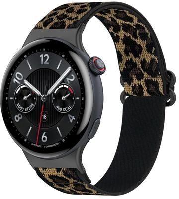 Everyday Crate For Vivo Watch 5 IQOO Watch 5 Braided Nylon Watch Band Elastic Replacement Strap Ethnic Style leopard Print