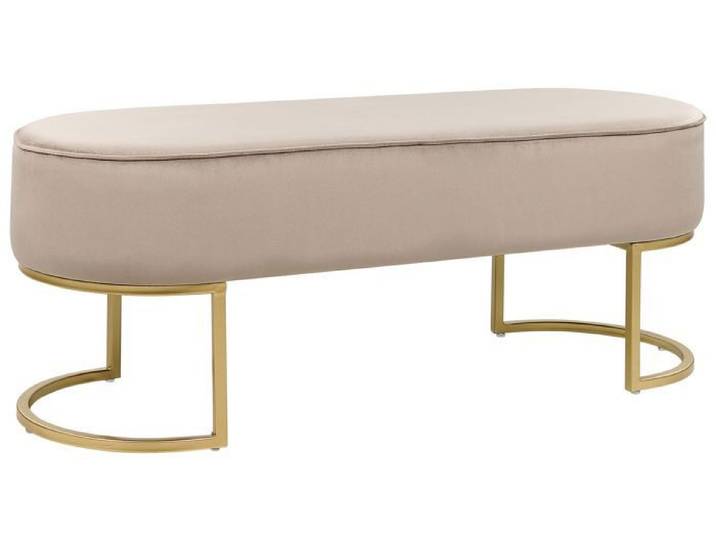 Banquette en velours beige MILRY