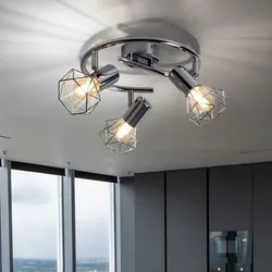 Design Decken Lampe Spot Strahler Rondell Wohn Zimmer Beleuchtung Käfig Leuchte