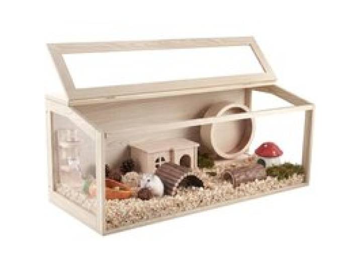 VEVOR Hamsterkooi, Knaagdierkooi, Knaagdierverblijf, Houten Hamsterkooi, 1220x510x510mm, Kijkvenster van 270°, Knaagdierbestendig met Deksel en Ventilatie, voor Goudhamsters, Dwerghamsters, Cavia's en Gerbils