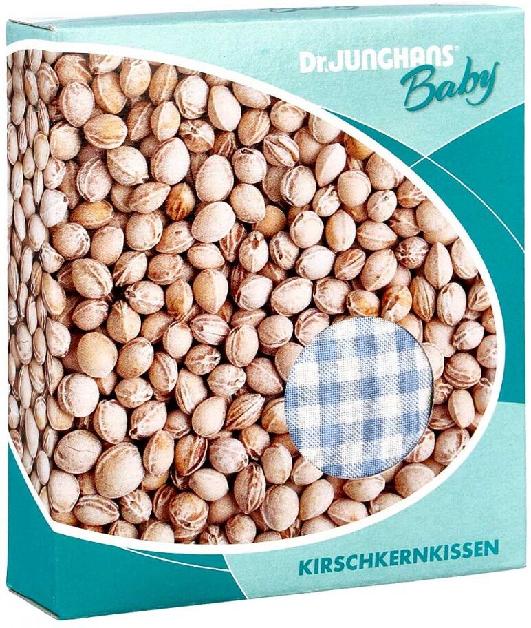 Kirschkernkissen 10x10cm Baby weiss/blau kariert