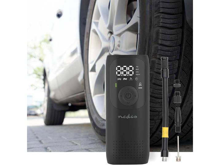 Akku-Kompressor-Luftpumpe, 0,1-10,3 Bar, Digitale Anzeige, 4000mAh, Arbeitsleuchte