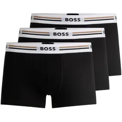 BOSS Herren Trunks, 3er Pack - 3P Revive, Boxershorts, Viskose Stretch, Logo Schwarz / 2XL