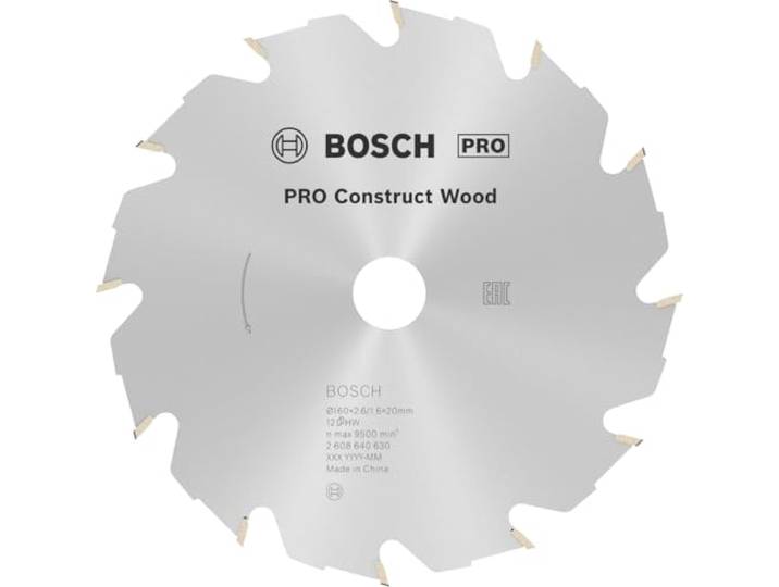 Bosch 1x PRO Construct Wood corded cirkelzaagblad voor handzagen