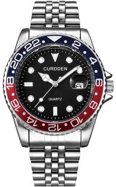 USA Free Shipping Shop Womens Stainless Steel Watch With Green Dial & Date Quartz Wristwatch red
