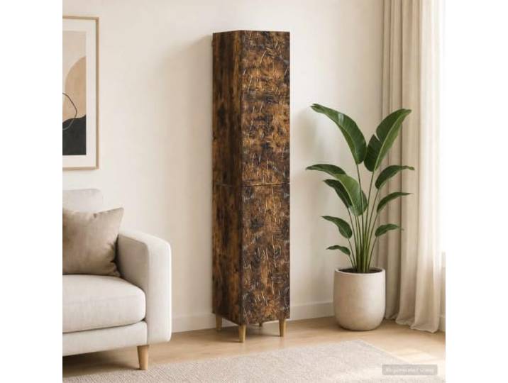 RJPLMFV Möbelset, 2 Stück, Raucheiche, Holzverbundwerkstoff Schubladen für Regale mit Türen, ergonomisches Design, verstellbare Teile, einfache Reinigung