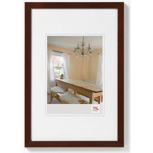 walther-design Bilderrahmen Peppers BP130N, A4, 21 x 29,7 cm, Echtglas, Holzrahmen, nussbaum