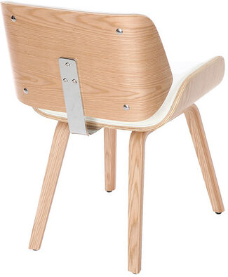 Miliboo Design-Stuhl, weiß und helles Holz RUBBENS