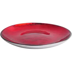 Deko-Teller mit Rand (DH 21x2,50 cm) - rot - DH 21x2,50 cm