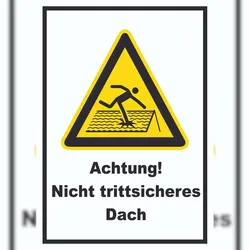 HB-Druck Achtung Nicht trittsicheres Dach A6 (105x148mm) Schild