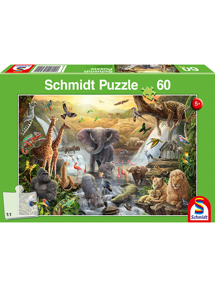 Schmidt Spiele 60tlg. Puzzle "Tiere in Afrika" - ab 5 Jahren - onesize