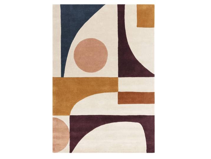 Tapis tufté main en laine multicolore 160x230 cm