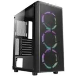 Azza Prime Gaming Case 3x A-RGB fan (ATX, mATX, Mini-ITX), PC Gehäuse, Schwarz