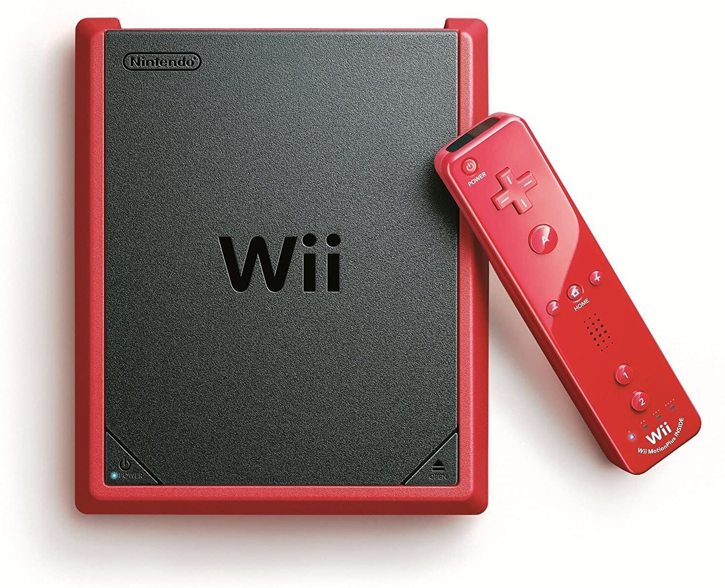 Nintendo Wii Mini   Nunchuck   Fernbedienung   Rot/Schwarz - Refurbished