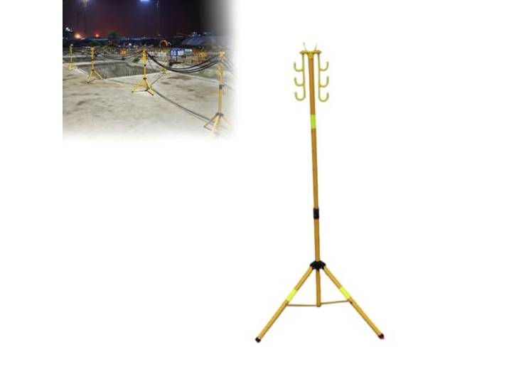 Teleskopierbare Halterung für die Kabelführung auf der Baustelle Leichte Teleskophalterung mit 6 Haken zur einfachen Aufbewahrung(2m)