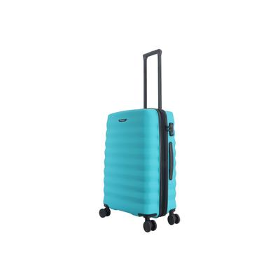 Koffer SAXOLINE "Flow", Gr. B/H/T: 46cm x 66cm x 26cm, blau (türkis), Koffer, aus robustem ABS/PC-Material