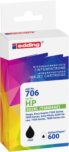 Edding Druckerpatrone ersetzt HP 303XL (T6N04AE) Kompatibel Schwarz EDD-706 18-706