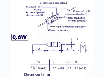 Widerstand Metallfolie 0,6W 5% 3K3